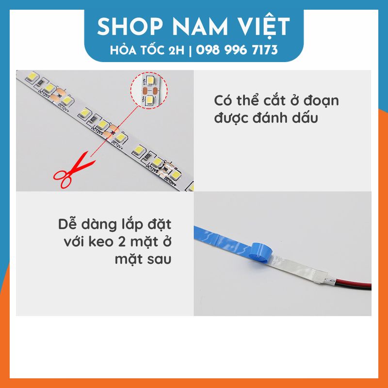 Dây Đèn LED 2835 12V Siêu Sáng 120 Led / Mét (Cuộn 5m - Không kèm nguồn)