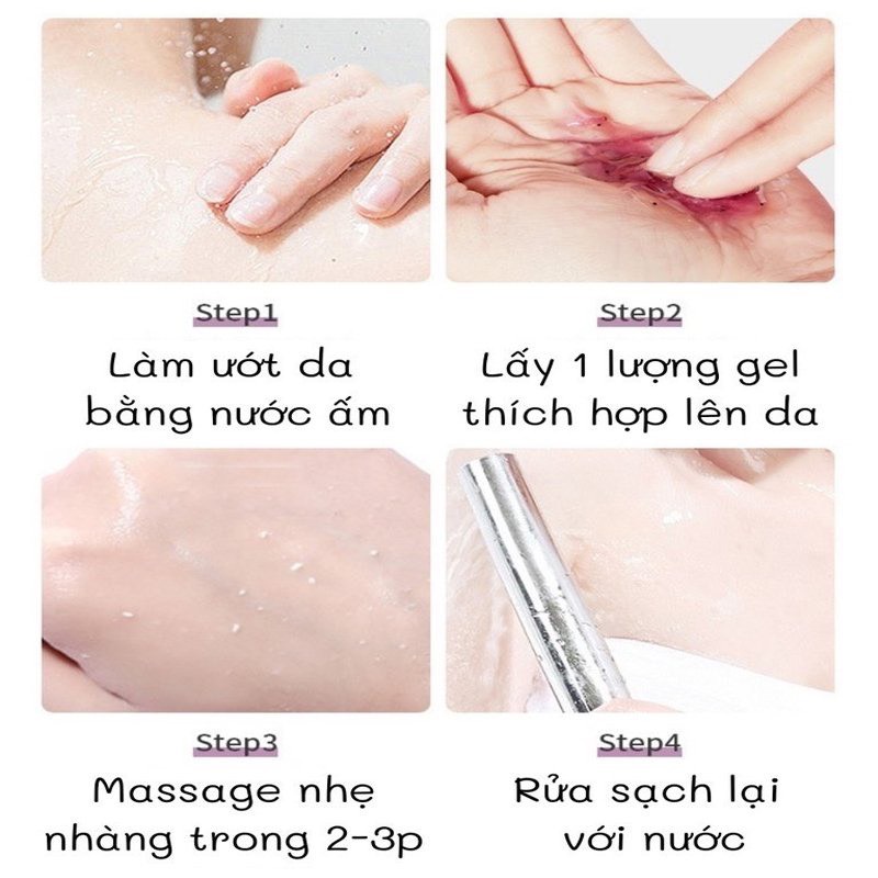 Tẩy Tế Bào Chết Toàn Thân Mâm Xôi Đen 200gr - GEL Tẩy Tế Bào Chết Toàn Thân Dưỡng Trắng Da An Toàn Hiệu Quả Đánh Thức Làn Da Mềm Mượt - Tẩy Kì Dâu Tằm 200gr