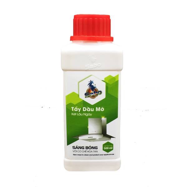 Tẩy dầu mỡ bám két lâu ngày SABO-M, Tẩy sạch 100% dầu mỡ lưới hút mùi, xoong nồi, tường nhà bếp chai 500ml, mùi dịu nhẹ