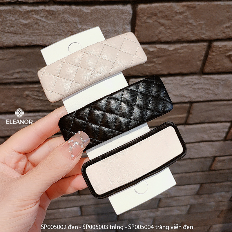Kẹp tóc nữ Eleanor Accessories kẹp tóc mái nữ bọc da PU trơn basic phụ kiện tóc 5002
