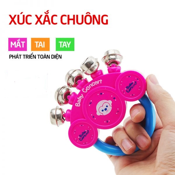Đồ chơi tay cầm có chuông cho bé hình gấu