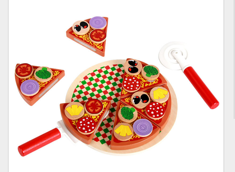 Đồ chơi cắt bánh pizza bằng gỗ cho bé