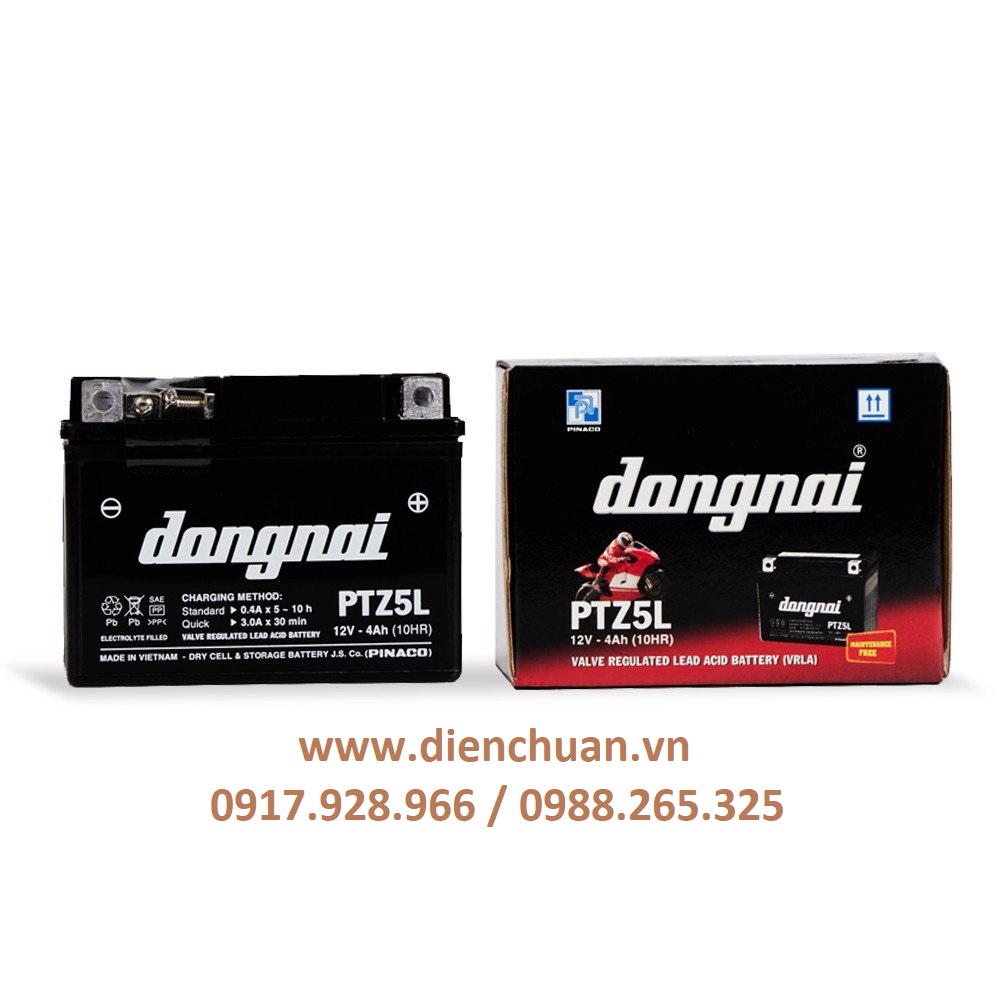 Ắc quy xe máy đồng nai ptx5l/ ptz5l dùng cho xe wave cuxi, exciter, future, lexam, mio, nouvo, nozza, sna đồng nai ptz5l