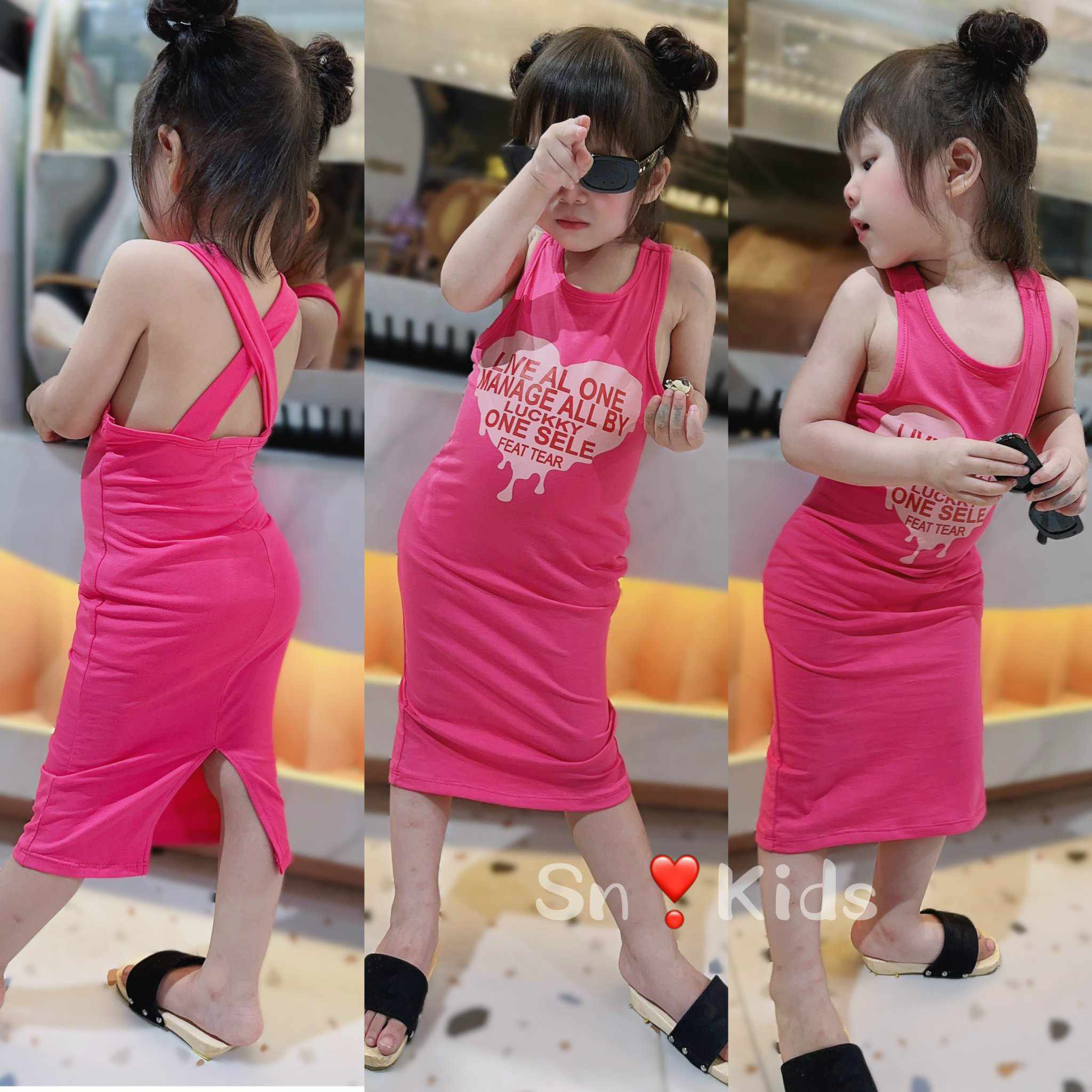 Váy body nhúng cho bé gái