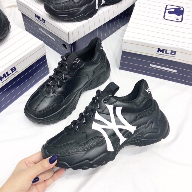 Giày Sneaker MLB Yankess Full đen ( MLB màu đen chữ NY trắng)
