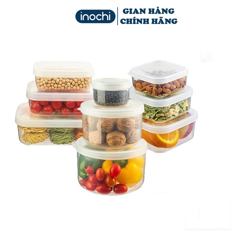 Hộp Đựng Thực Phẩm Inochi Nhựa Không Mùi - Hộp Bảo Quản Thức Ăn Trong Tủ Lạnh Nhiều Size, Nhiều Dung Tích