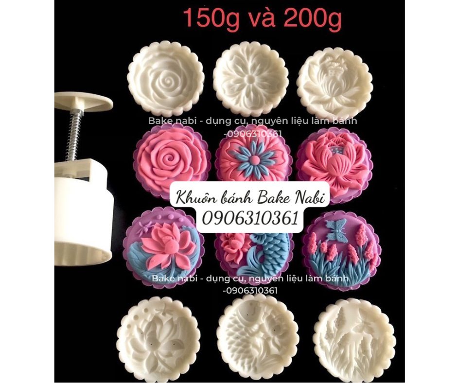 6 MẶT KHUÔN LÒ XO SEN CÁ 150g / 200g