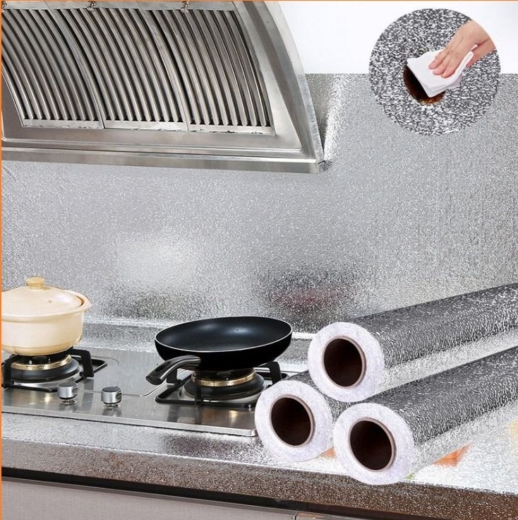 Giấy bạc dán bếp cách nhiệt 60cm - miếng dán bếp chống thấm