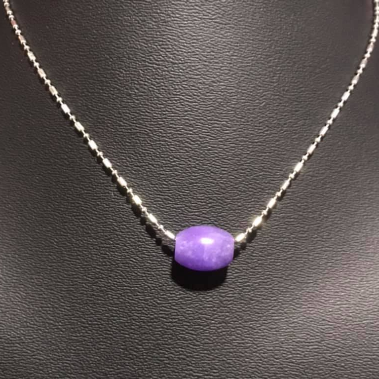 Lu thống đá cẩm thạch tím tặng kèm dây đeo size 8ly