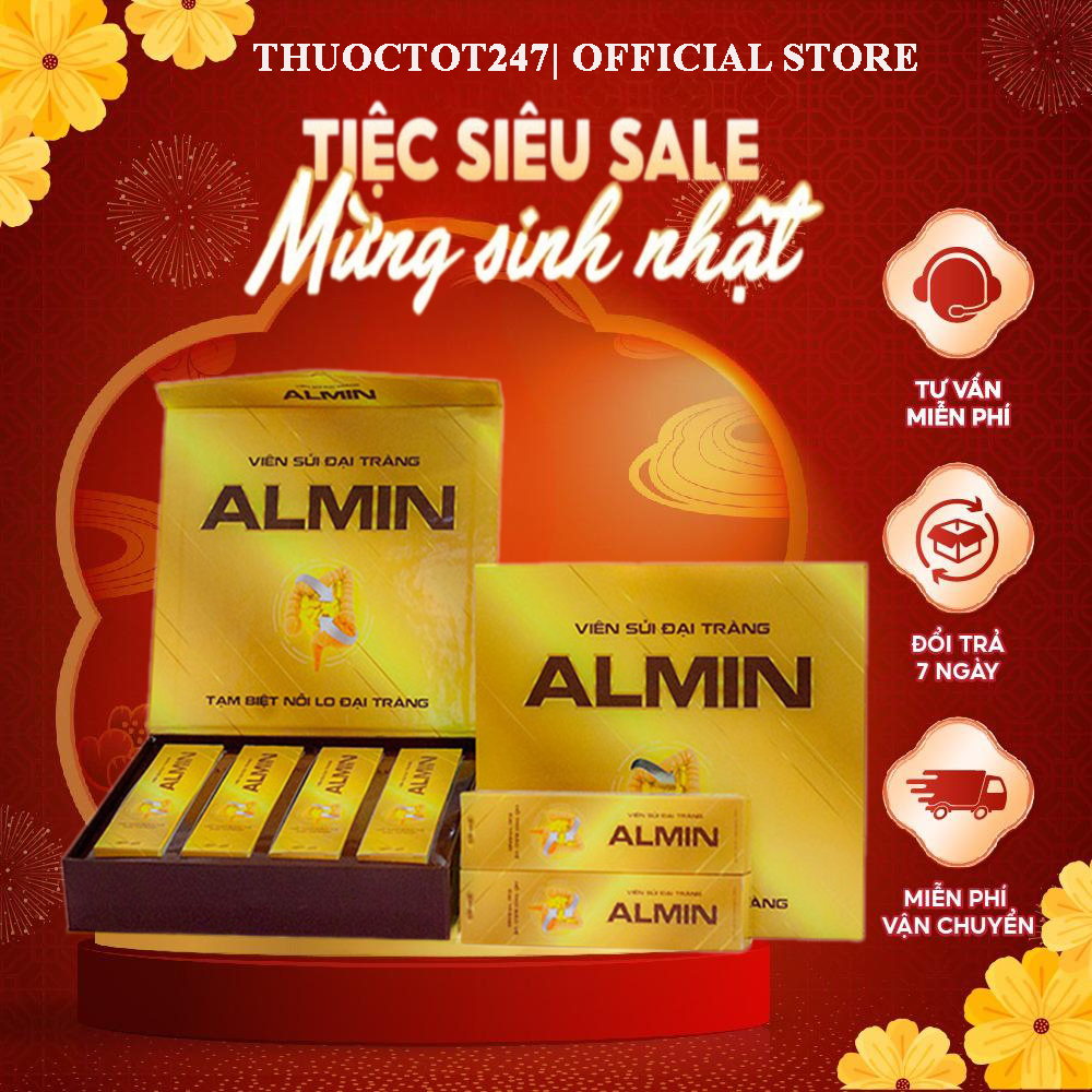 ✅ viên sủi đại tràng almin tuýp 20 viên 👍 ❤️ - giảm triệu chứng do viêm đại tràng