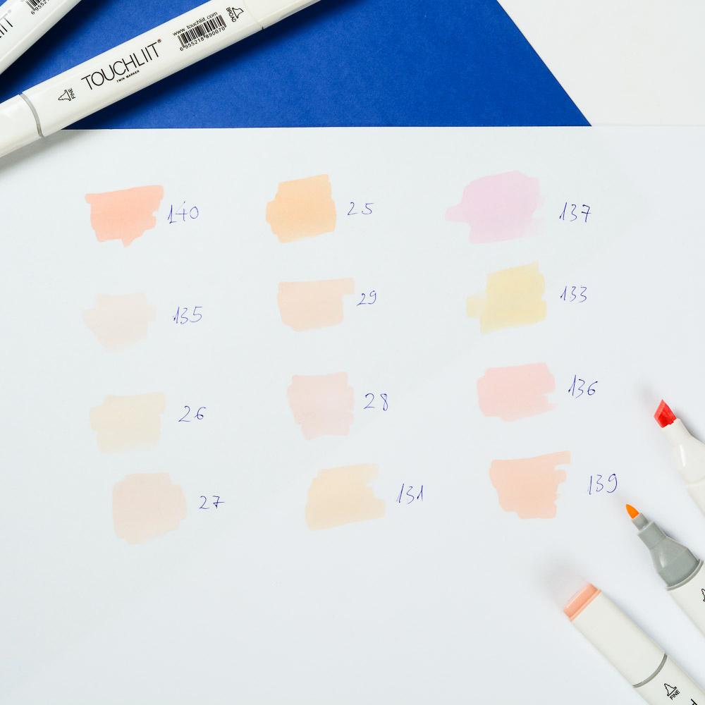Bộ bút màu Marker Touchliit 6 - set 12 màu da