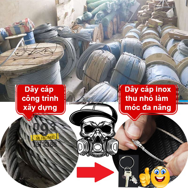 Móc Cáp Inox Khóa Dây Móc Khóa Dài 5cmMóc Đeo Thắt Lưng