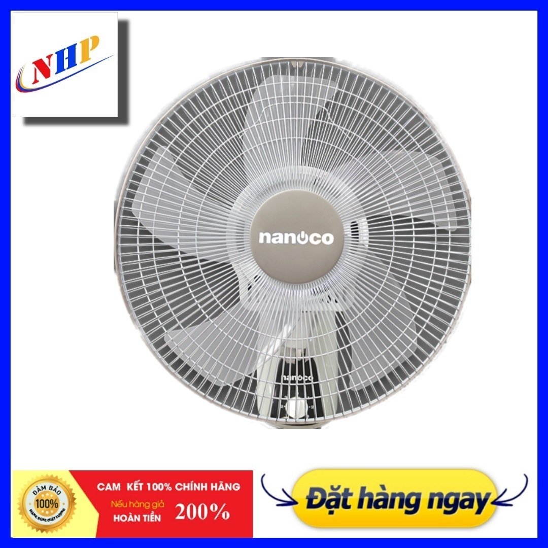 Quạt treo tường nanoco nwf1604g màu xám