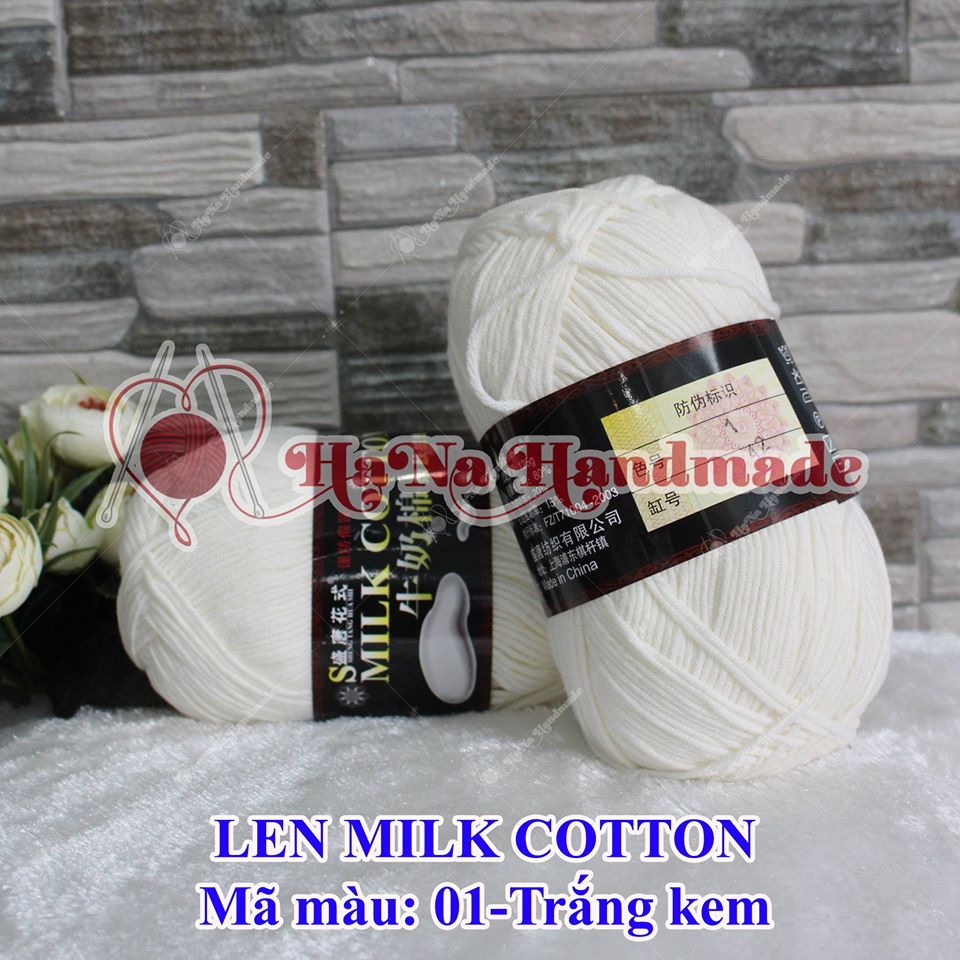 Len Milk Cotton Loại 1 (44k/cuộn/125g)