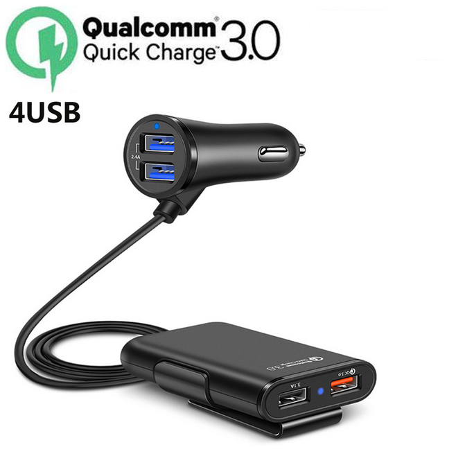 Tẩu sạc ô tô, tẩu sạc nhanh ô tô qc 3.0 4 cổng usb - 4usb