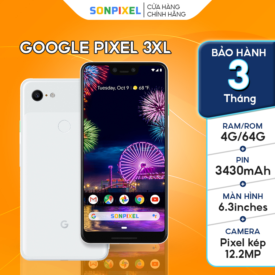Điện Thoại Google Pixel 3 XL Chip Snapdragon 845 Ram 4G/64GB/128GB Chơi Game Tốt, SonPixel