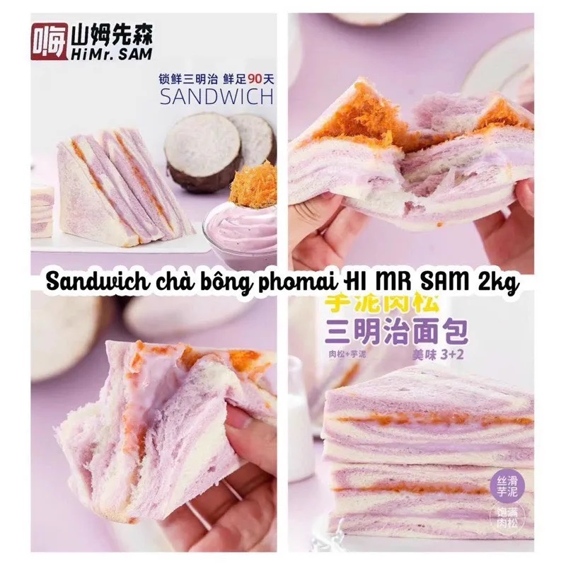 sandwich khoai môn chà bông ngon béo