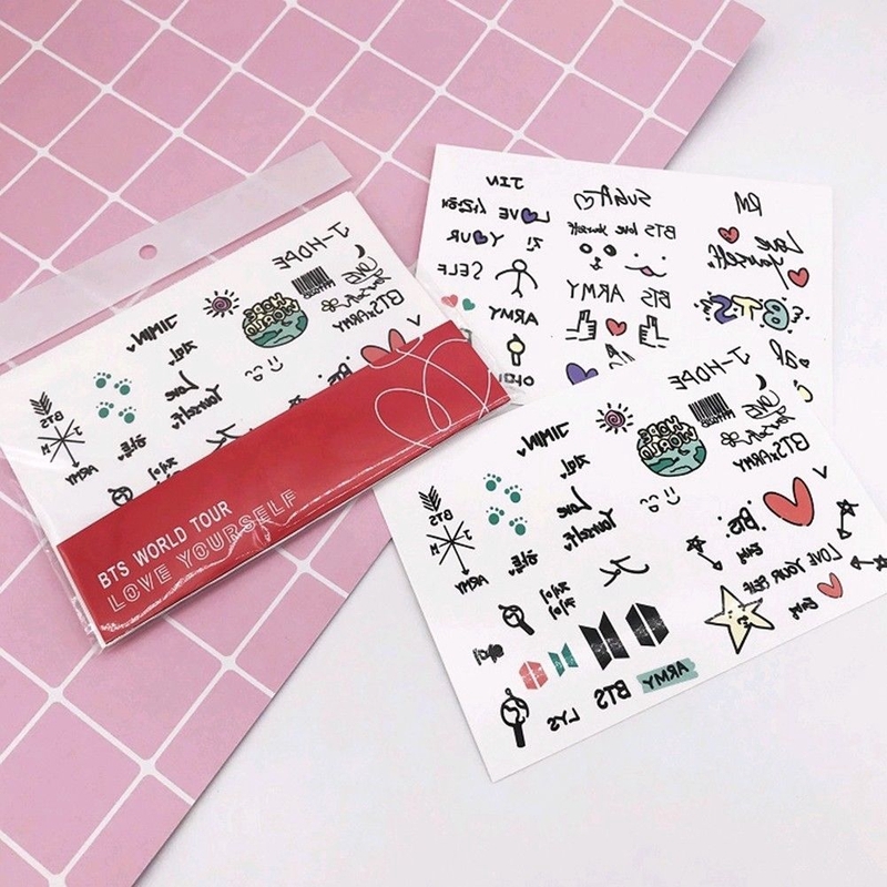 Tattoo stickers Kpop BTS waterproof set 2 pieces