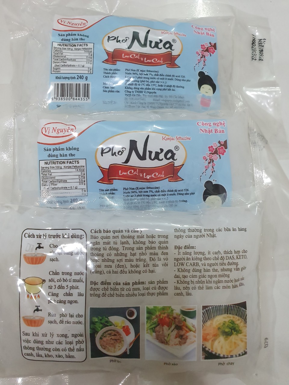 Phở nưa Vị Nguyên Keto Das 240g Date mới