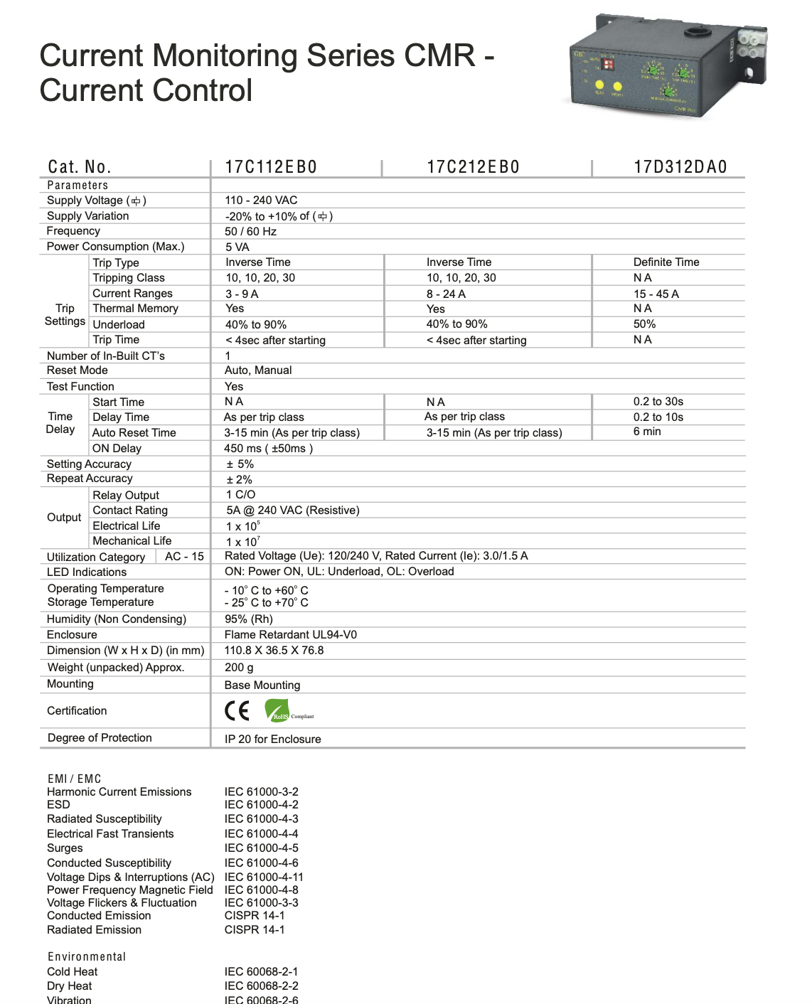 [HCM]Rơ le bảo vệ quá tải động cơ 1 pha  3-9A 17C112EB0