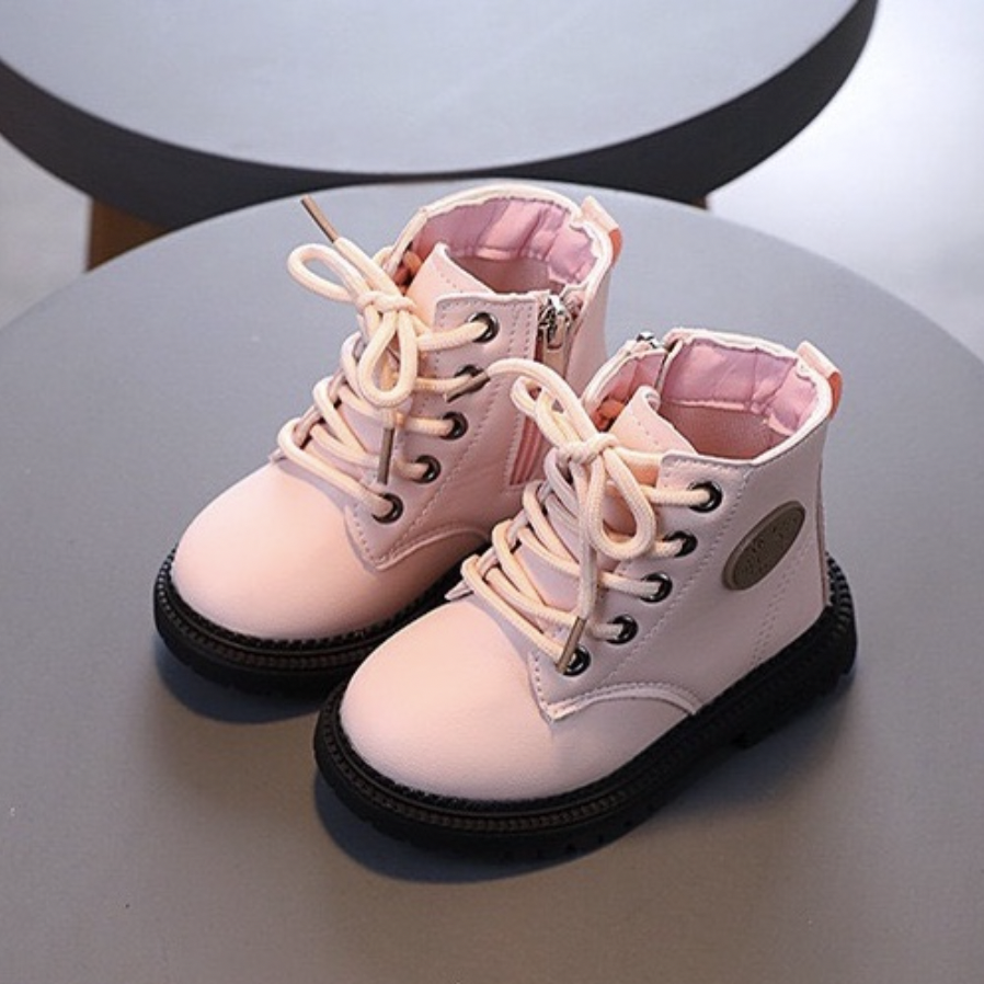 Giày boot da cao cổ cho bé - Boot da mềm martenss phong cách hàn quốc cho bé trai bé gái