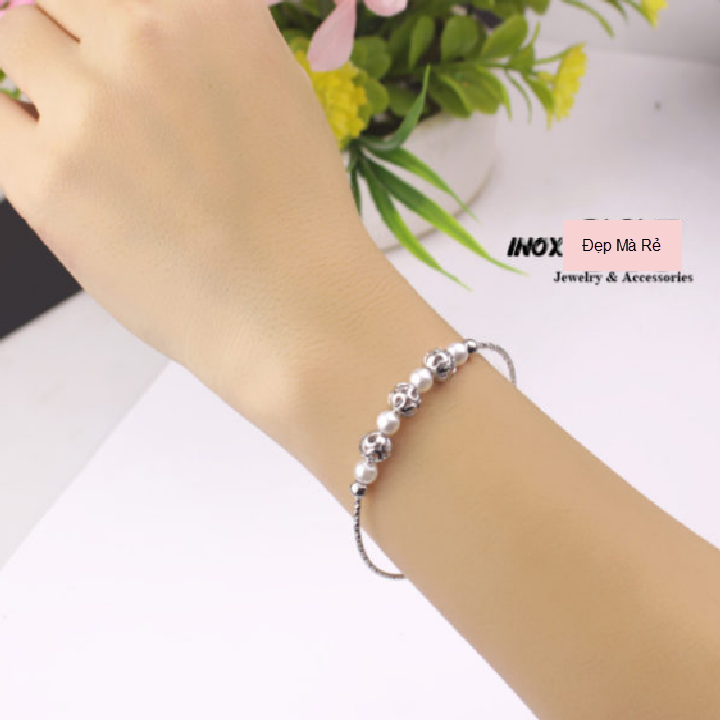 Bracelets women stainless steel form open stylized left Pearl delivery Pearl-self-scaled according to wrist-commitment 1 Đổi 1 if Hoen, rust