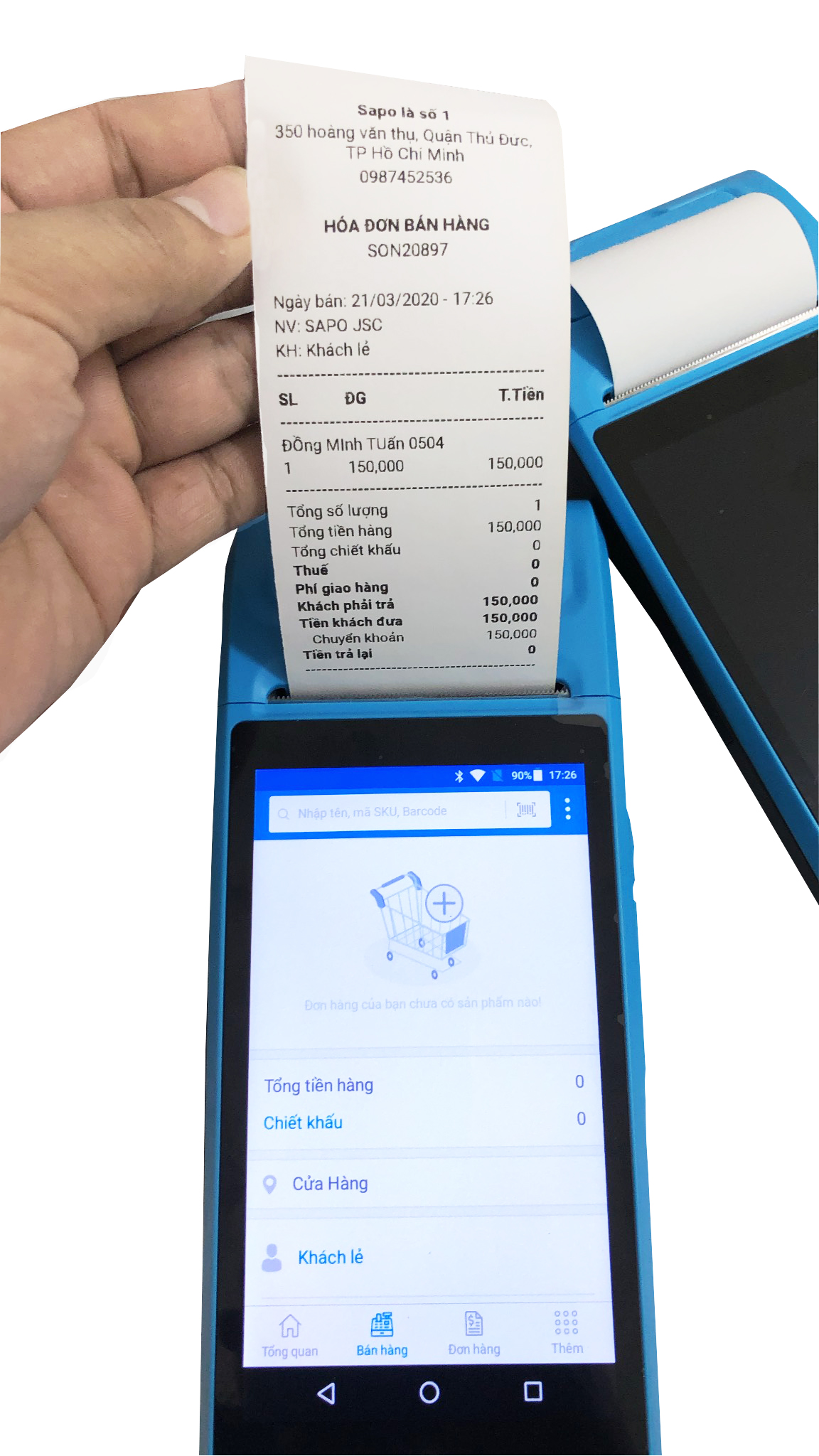 [Trả góp 0%]Máy POS in hóa đơn cầm tay Xprinter XP-I100 Android k58
