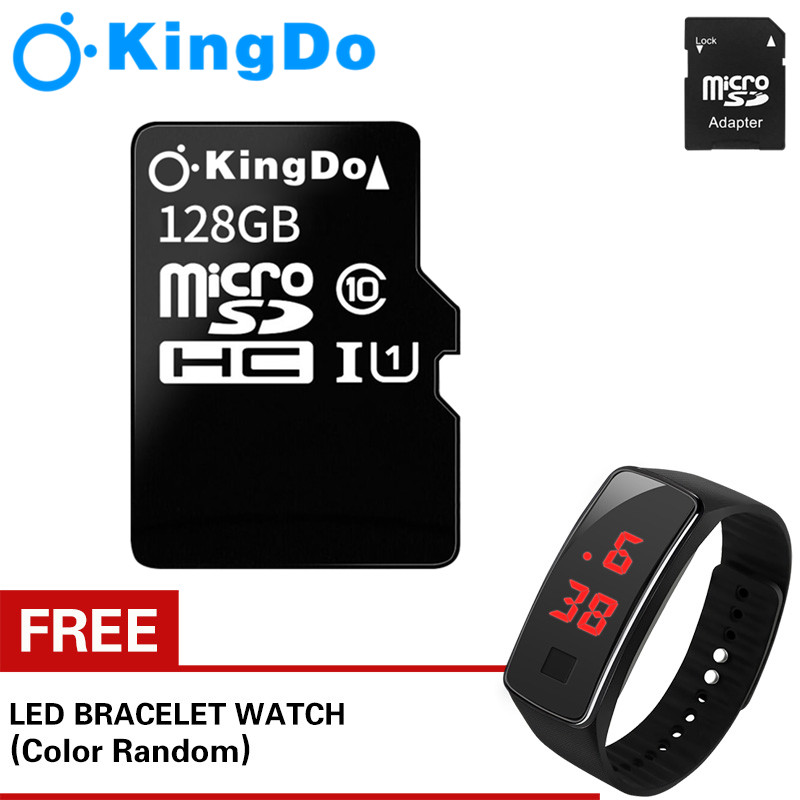 Thẻ nhớ microsdxc kingdo ultra 128gb class 10 80mb/s đồng hồ led miễn phí