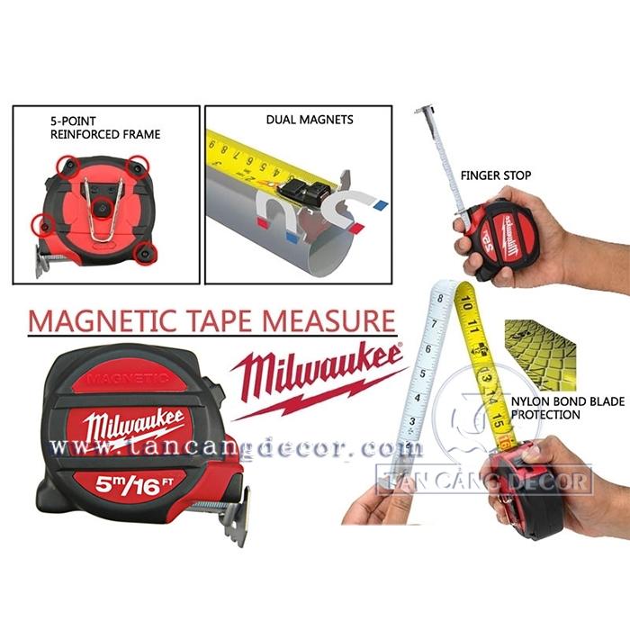 Thước cuộn Milwaukee  tích hợp Nam châm ( Có 2 Size )