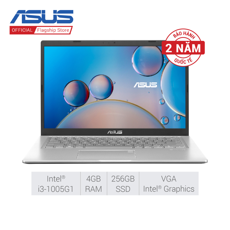 Laptop Asus X415JA-EK096T i3-1005G1/4G/256GB SSD/UMA/14FHD/Win 10/Bạc