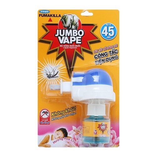 Máy xông tinh dầu đuổi muỗi jumbo vape (Tặng kèm tinh dầu)