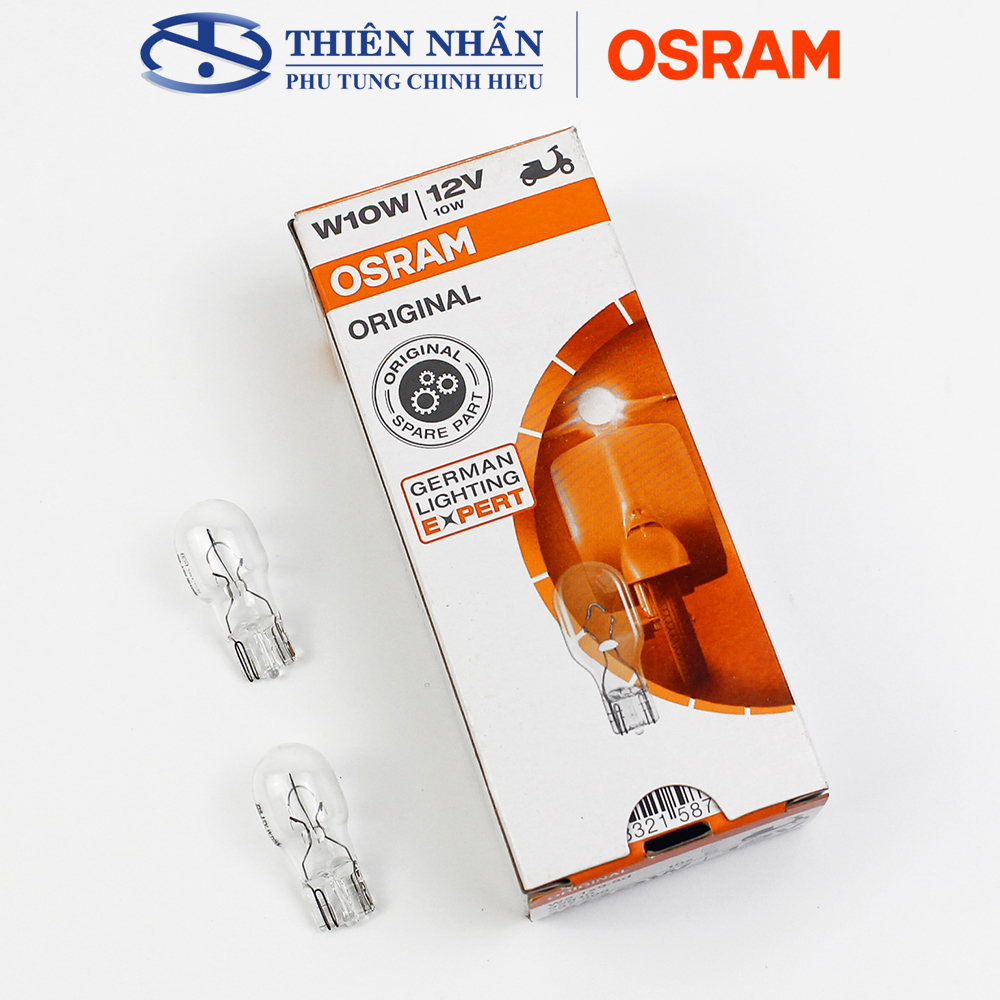 Bóng đèn Halogen OSRAM T13 xi nhan trắng nhiều dòng xe máy Wave, Dream, Future,..(92910)