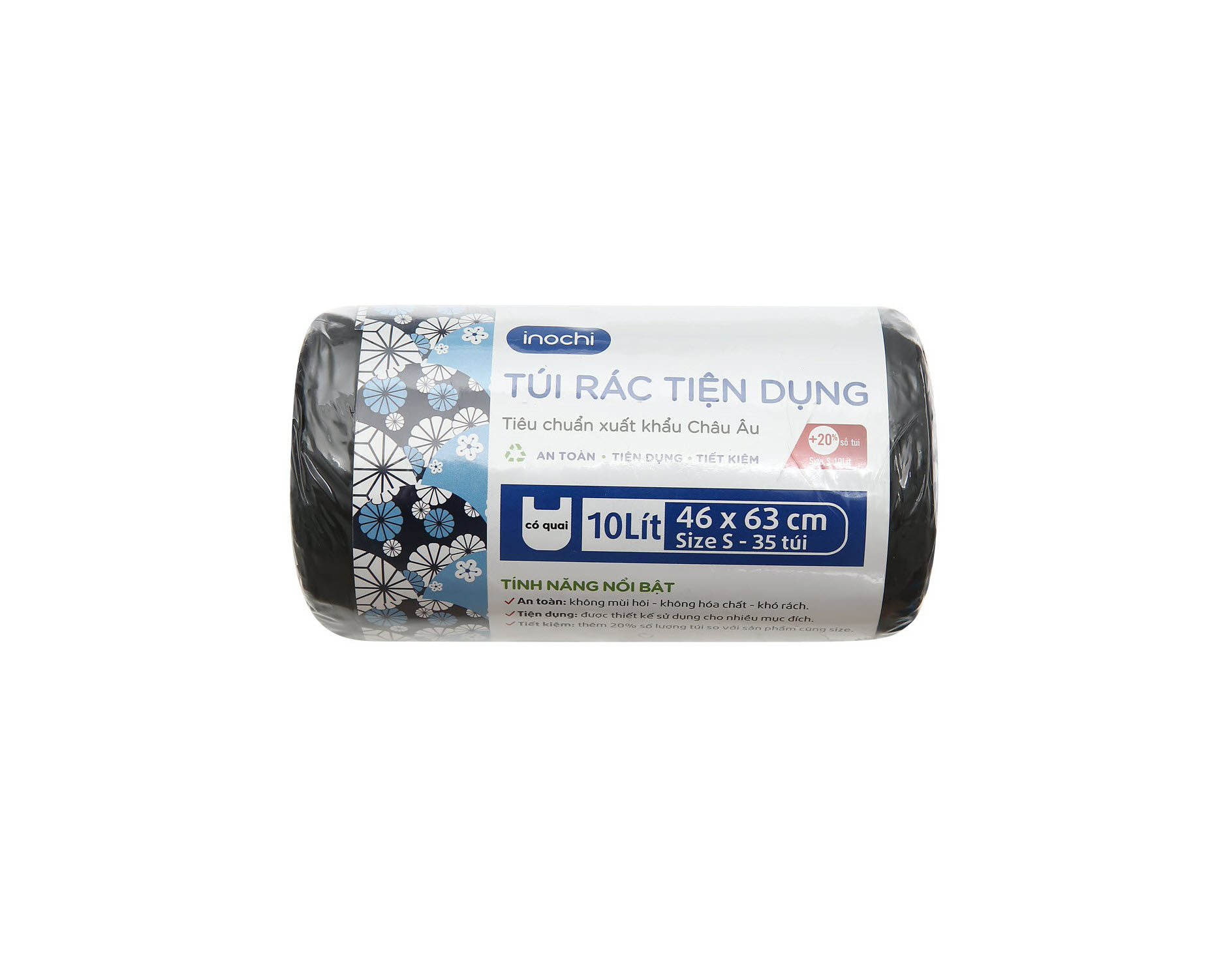 Cuộn 35 túi rác Inochi tiện dụng 10L [HCM-Giao hoả tốc 2h]
