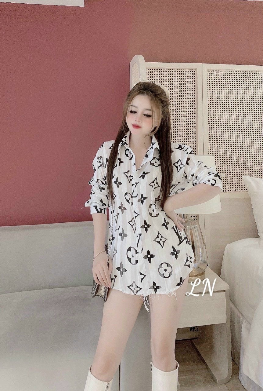 [HCM]áo somi nữ chất vải đẹp bắt mắt dễ thương - áo somi nữ họa tiết nổi bật chất vải voan lụa cao cấp thời trang Thỏ tây shop94 ns003