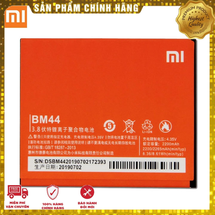 Hcmc xiaomi redmi 2 bm44 2200mah zin + free shipping battery