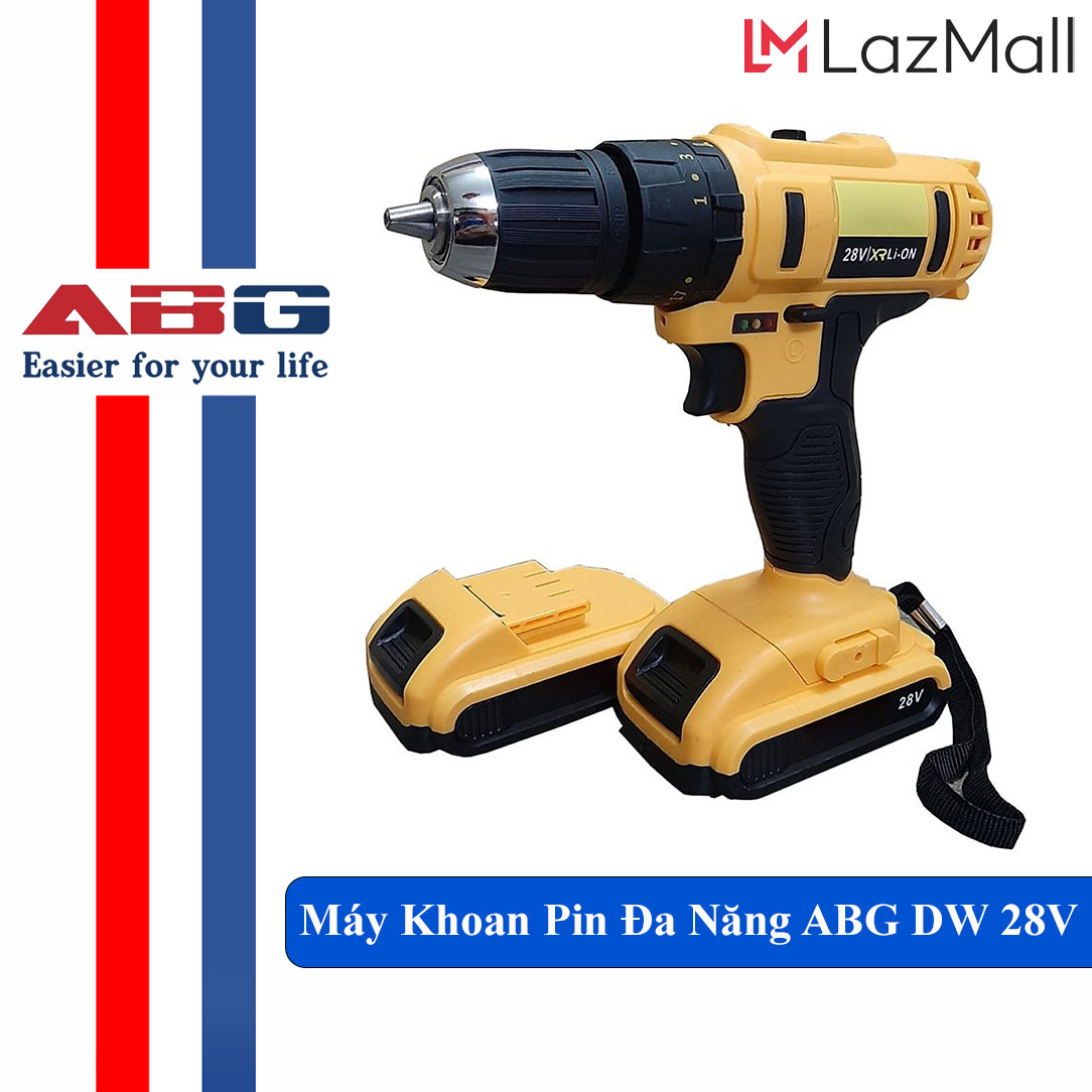 Máy khoan pin đa năng cầm tay abg dw 28v may khoan pin dung khoan tường, gỗ, gạch, sắt và bắt vít – hàng chính hãng