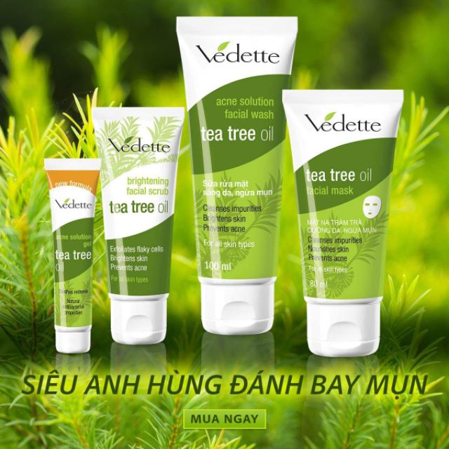 Bộ sản phẩm chuyên mụn - ngừa thâm vedette 4 món