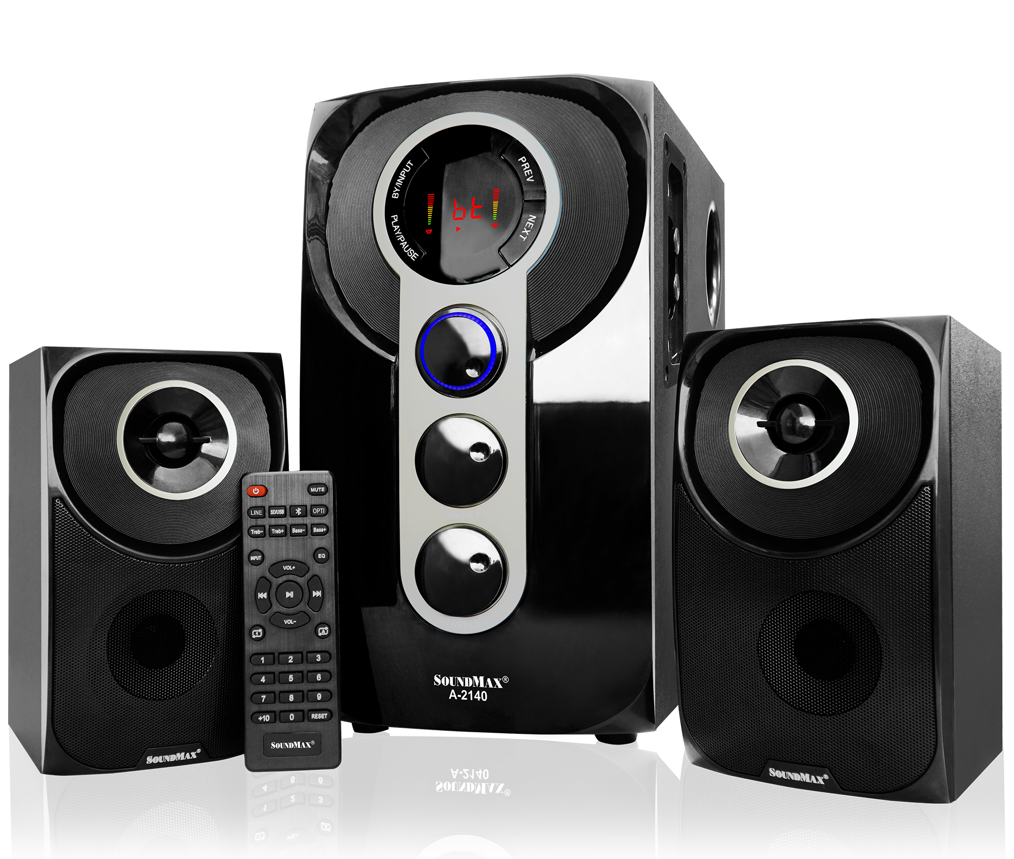 Loa vi tính soundmax a-2140/2.1 tích hợp bluetooth 4.0 - hàng chính hãng