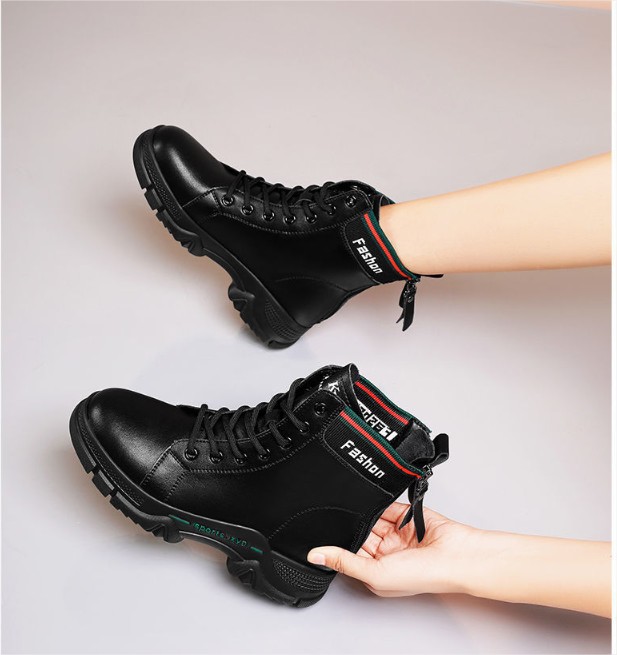 Ảnh thật - Giày Boot nữ thời trang khóa gót cá tính B162