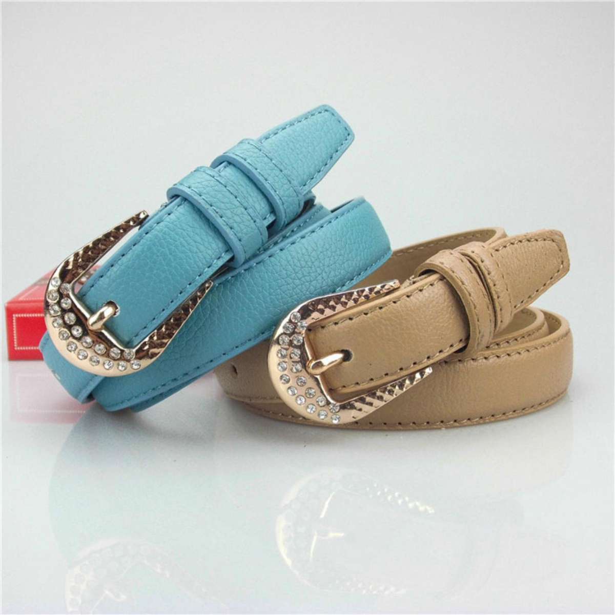 Thắt lưng nữ bản nhỏ da đẹp( Xanh lam)
