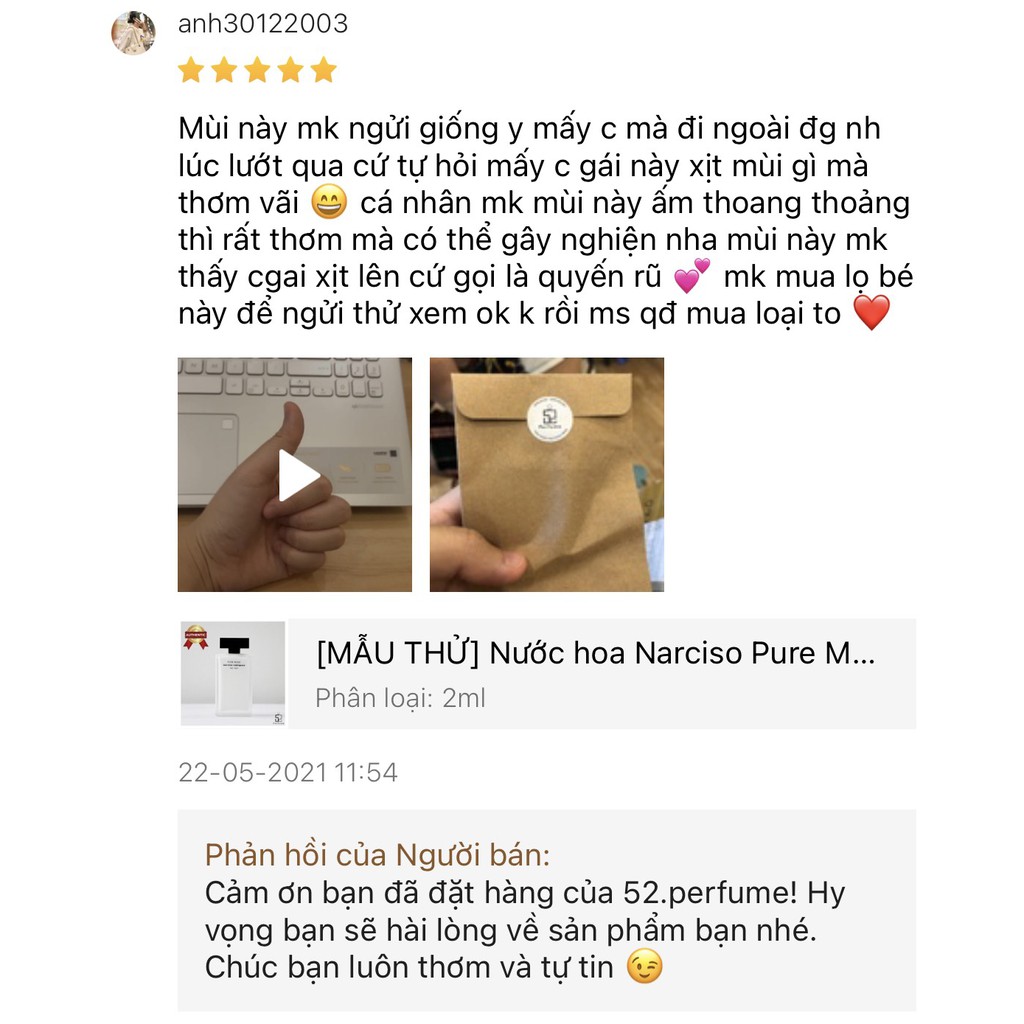 [MẪU THỬ] Nước hoa nữ Narciso Poudree (Nar Hồng Lùn) - 52.Perfume