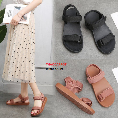 Giày sandan mủ chiến binh quai dán
