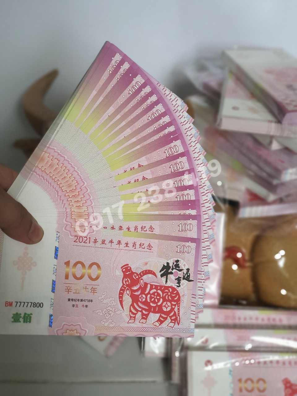 TIỀN MACAO HÌNH CON TRÂU 100 PATASCA