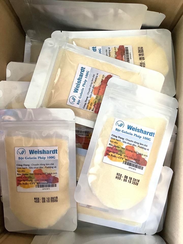bột Gelatin pháp 100g