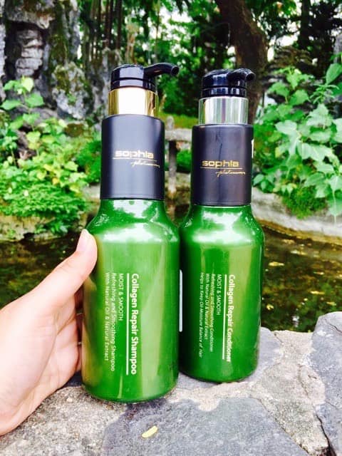 Bộ dầu gội và xả collagen sophia 500 ml