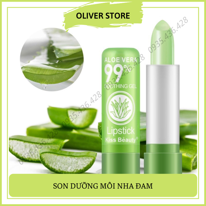 Son dưỡng môi nha đam 99% Aloe Vera Thái Lan - Giữ ẩm, lên màu nhanh, không lem, không trôi, duy trì màu sắc lâu dài cho môi.