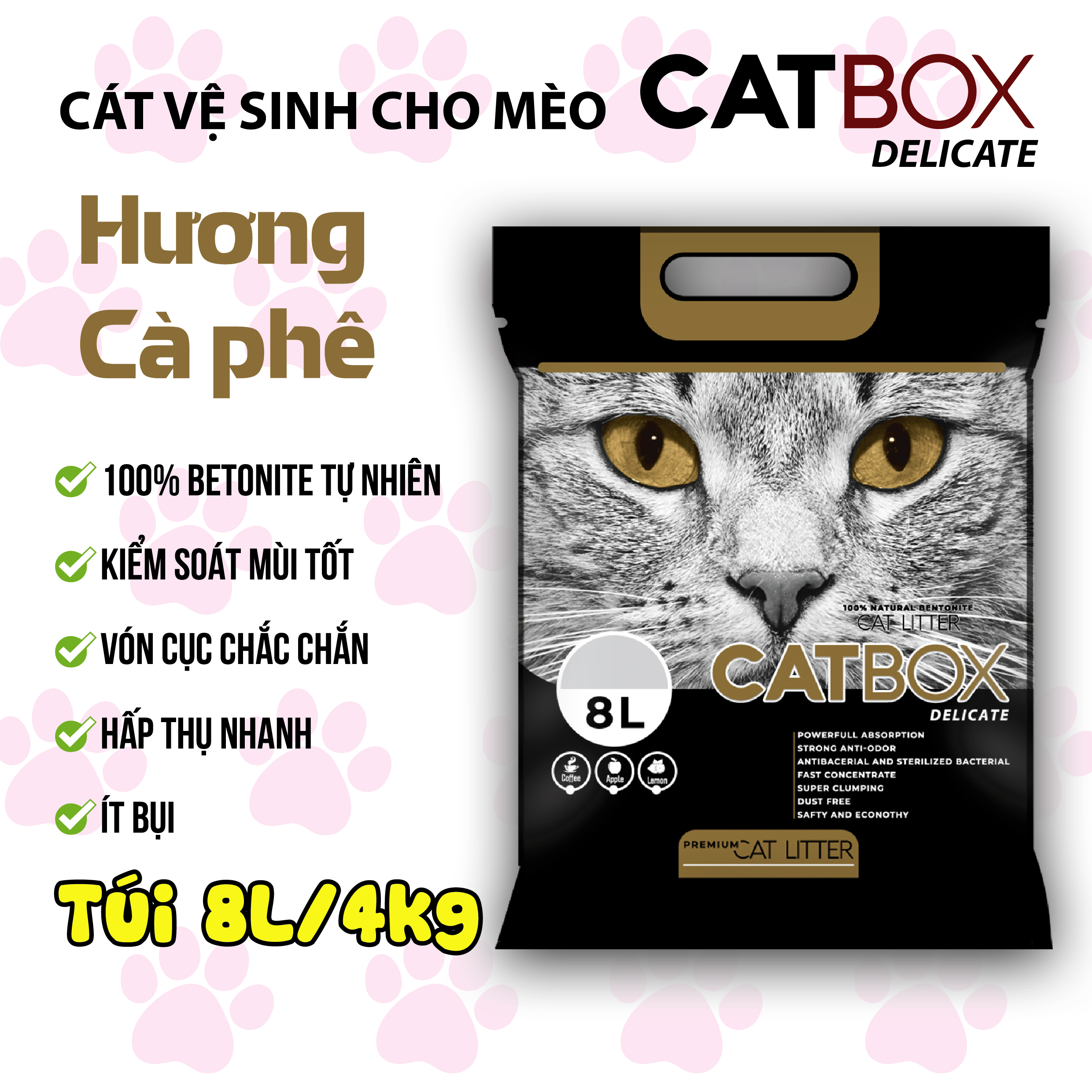 Cát vệ sinh cho mèo Catbox 8l 16l