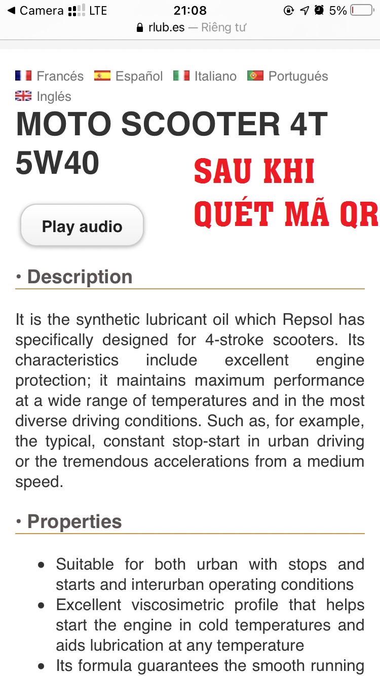 COMBO nhớt REPSOL SMARTER + 1 LAP REPSOL