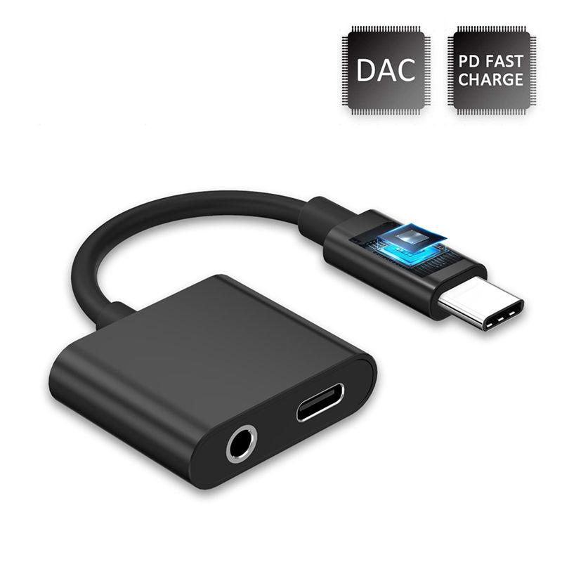 2 In 1 Usb Type C To 3.5Mm Headphone Jack Adapter For Ipad Pro Huawei