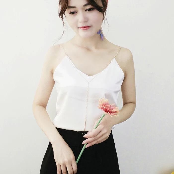 Áo Hai Dây Phi Phối Dây Cổ Duyên Dáng TTS0391